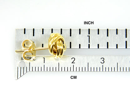 14k yellow gold 9mm classic love knot post earrings ckltl1123