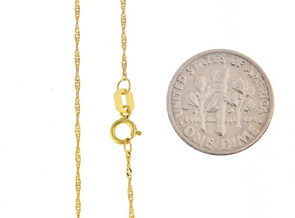 14k yellow gold 1mm singapore twisted bracelet anklet necklace choker pendant chain