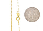 Indlæs billede til gallerivisning 14k Yellow Gold 1mm Singapore Twisted Bracelet Anklet Necklace Choker Pendant Chain
