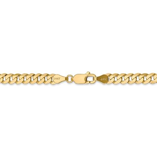 14k yellow gold 4.75mm beveled curb link bracelet anklet choker necklace pendant chain