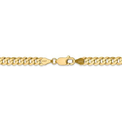14k yellow gold 4.75mm beveled curb link bracelet anklet choker necklace pendant chain