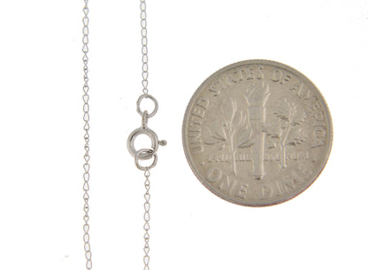 14k white gold 0.42mm thin curb bracelet anklet necklace choker pendant chain