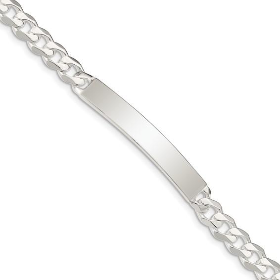 solid sterling silver engravable curb link id bracelet engraved personalized name initials dates