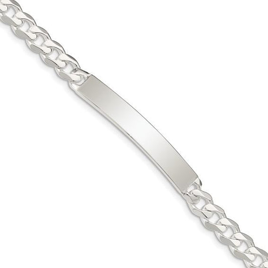 solid sterling silver engravable curb link id bracelet engraved personalized name initials dates