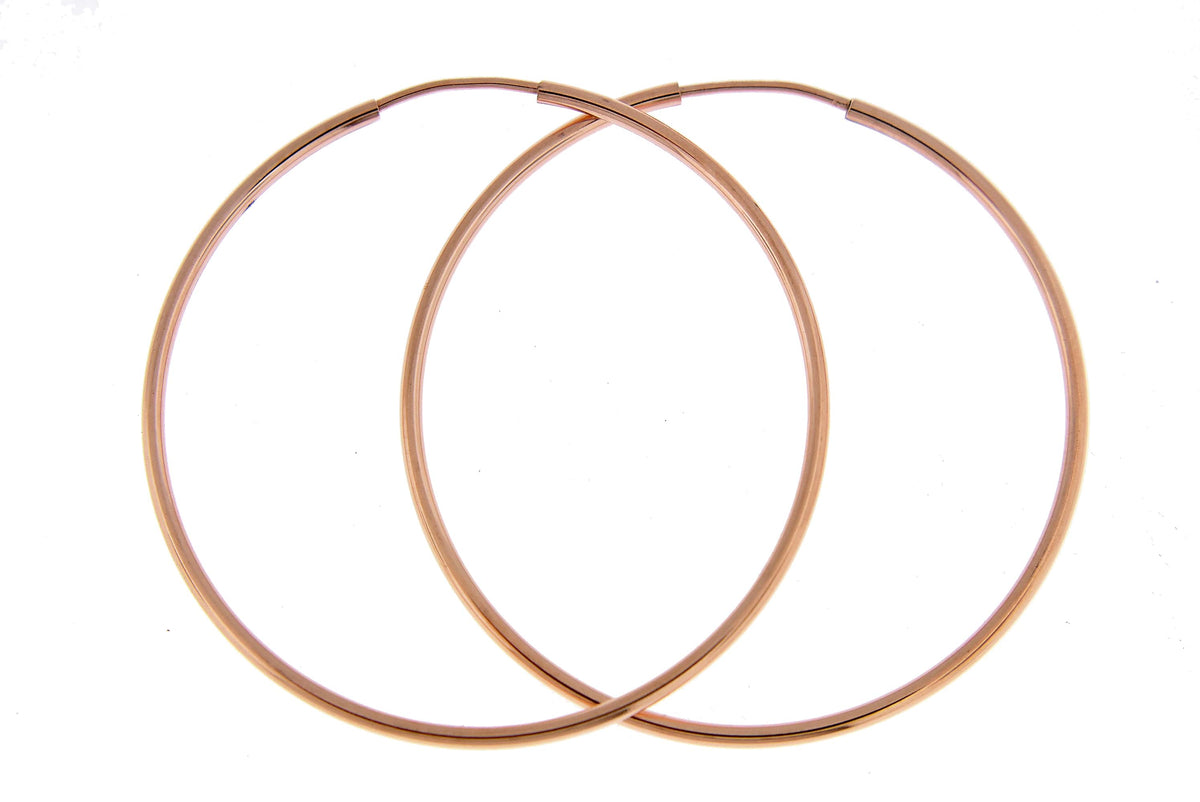 14k rose gold classic endless round hoop earrings 40mm x 1.5mm