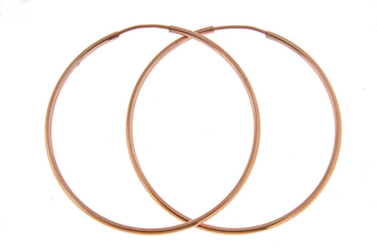 14k rose gold classic endless round hoop earrings 40mm x 1.5mm