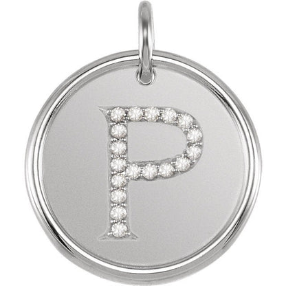 14k yellow rose white gold genuine diamond uppercase letter p initial alphabet pendant charm custom made to order personalized engraved