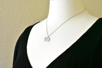 14k 10k yellow rose white gold diamond silver iowa ia state map personalized city necklace
