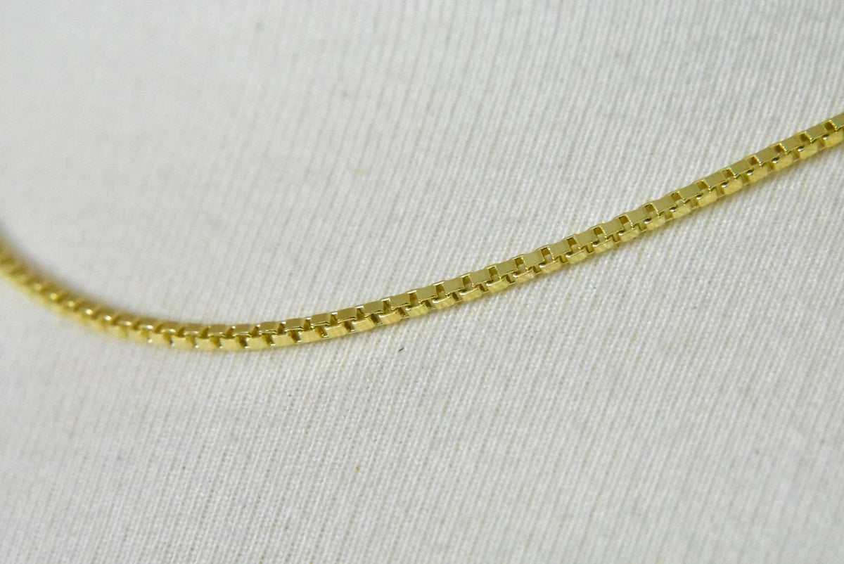 14k yellow gold 1.9mm box bracelet anklet choker necklace pendant chain