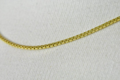 14k yellow gold 1.9mm box bracelet anklet choker necklace pendant chain