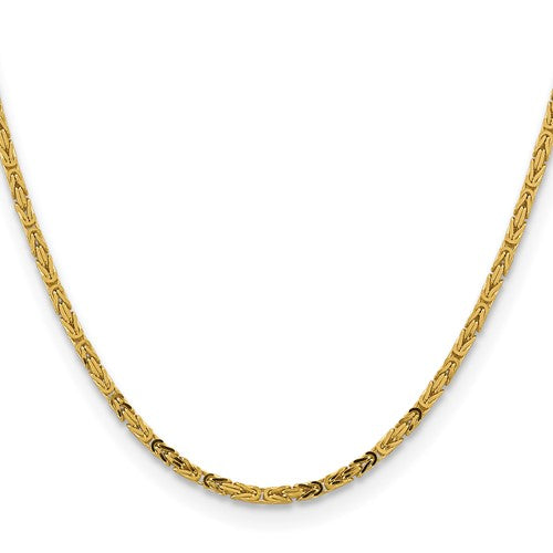 14k solid yellow gold 2.5mm byzantine bracelet anklet necklace choker pendant chain
