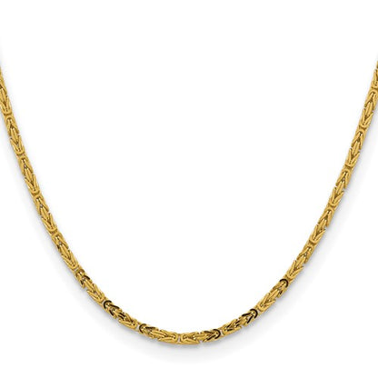 14k solid yellow gold 2.5mm byzantine bracelet anklet necklace choker pendant chain