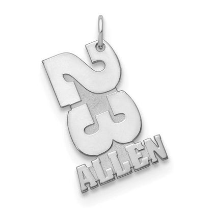 14k 10k yellow white gold sterling silver stacked number name pendant charm custom made personalized