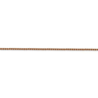 14k rose gold 1.2mm diamond cut spiga wheat bracelet anklet choker necklace pendant chain