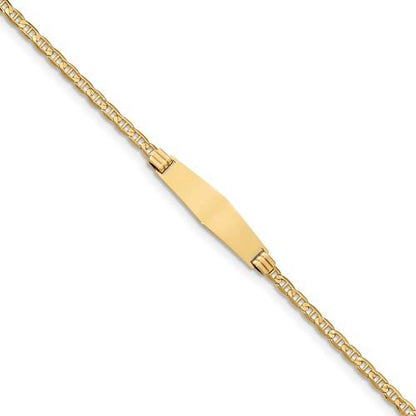 14k yellow gold baby children engravable id nameplate bracelet personalized