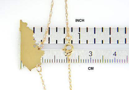 14k gold 10k gold silver kentucky state map necklace heart personalized city