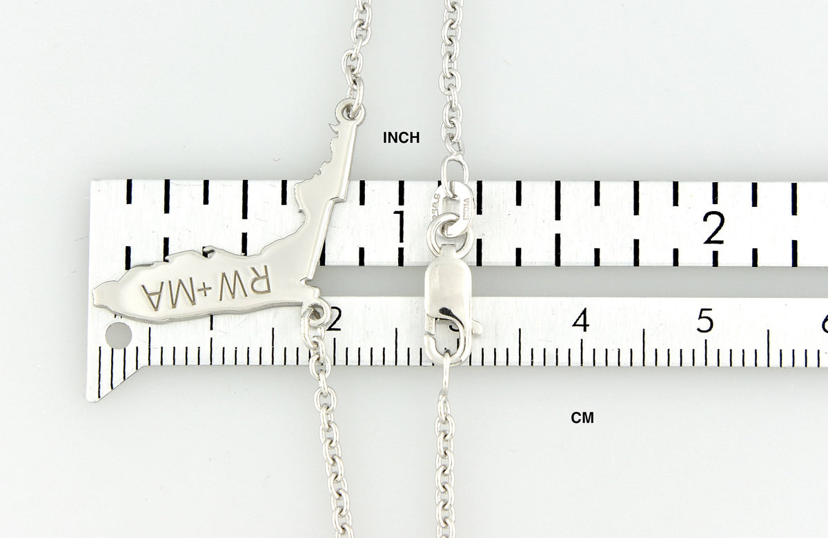 14k gold or sterling silver florida fl state necklace personalized monogram