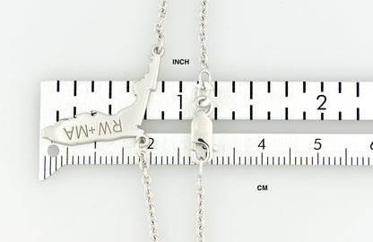 14k gold or sterling silver florida fl state necklace personalized monogram