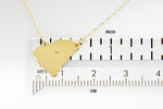 Lataa kuva Galleria-katseluun, 14k Gold 10k Gold Silver South Carolina SC State Map Necklace Heart Personalized City
