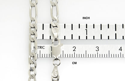 14k white gold 4mm figaro bracelet anklet choker necklace pendant chain