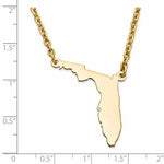 Load image into Gallery viewer, 14K Gold or Sterling Silver Florida FL State Necklace Personalized Monogram
