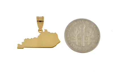 14k gold or sterling silver kentucky ky state map pendant charm personalized monogram