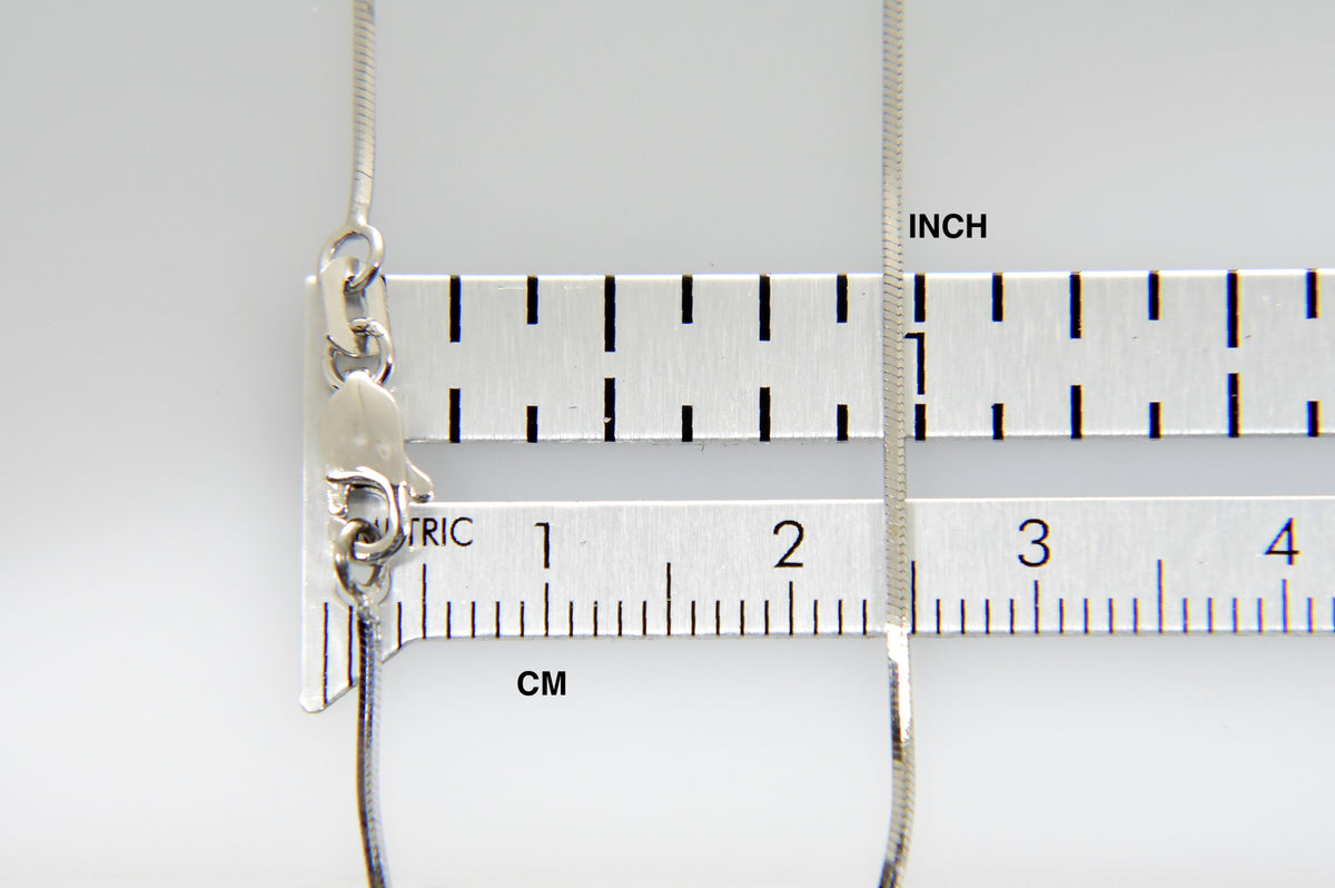 14k white gold 1mm octagonal snake bracelet anklet choker necklace pendant chain
