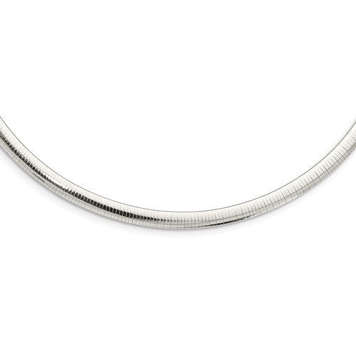 sterling silver 4.5mm polished domed omega cubetto necklace chain fold over catch clasp 16 inches