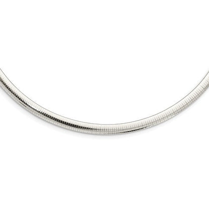 sterling silver 4.5mm polished domed omega cubetto necklace chain fold over catch clasp 16 inches