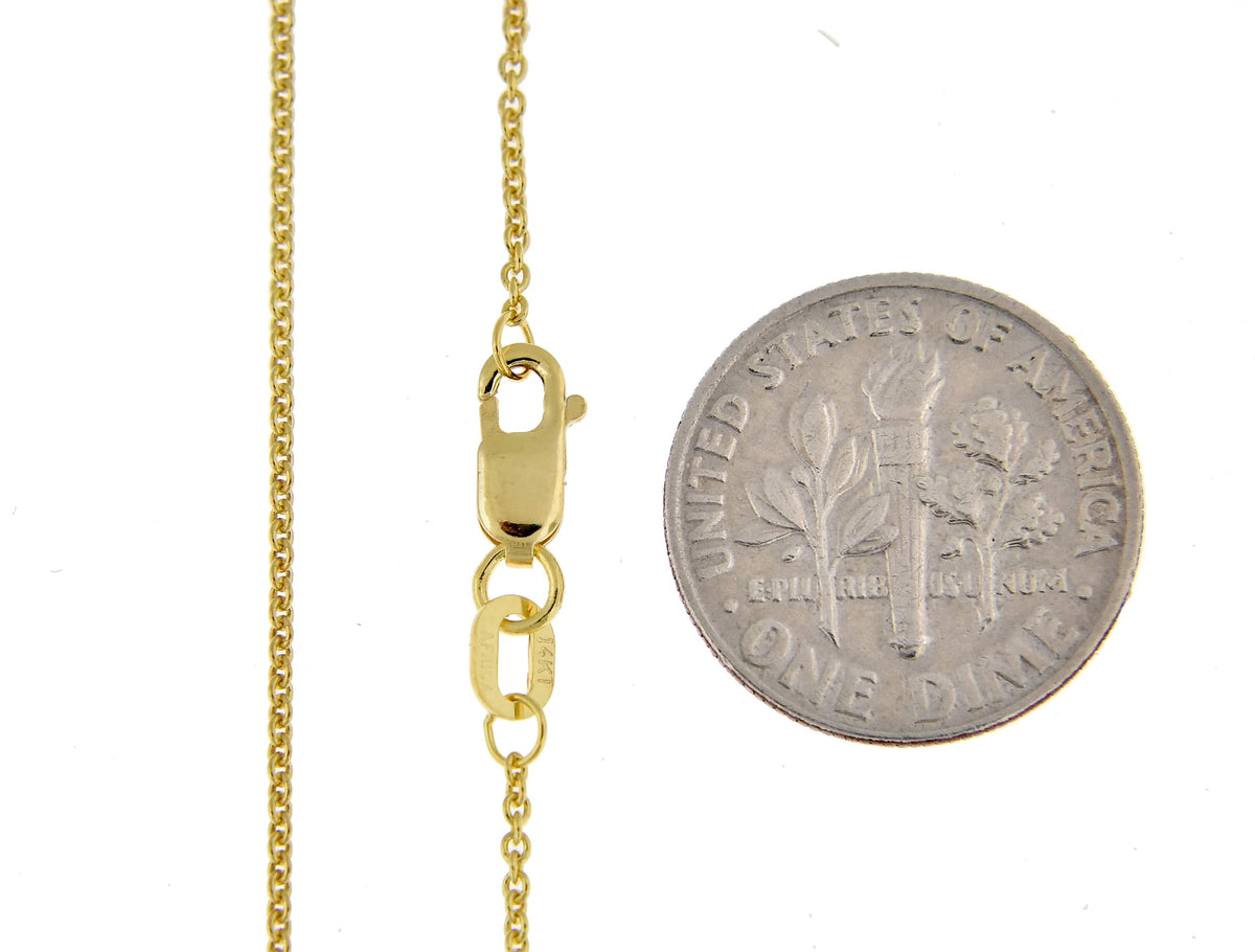 14k yellow gold 1mm cable bracelet anklet choker necklace pendant chain