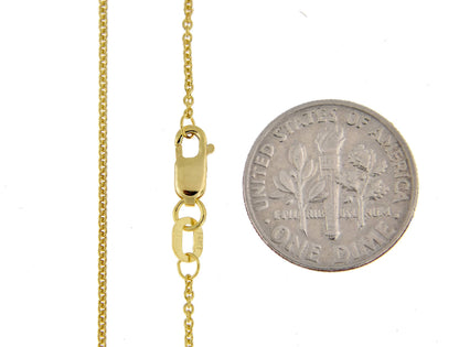 14k yellow gold 1mm cable bracelet anklet choker necklace pendant chain
