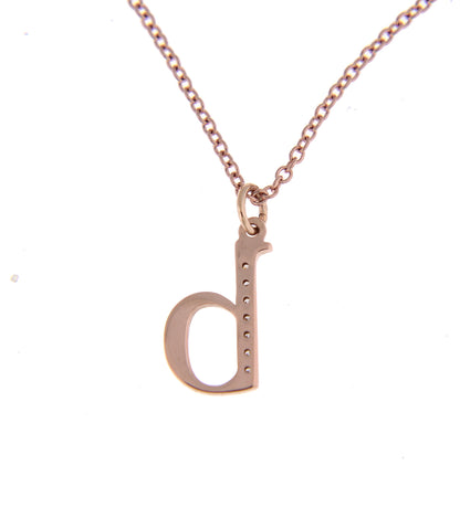 14k yellow rose white gold .04 ctw diamond tiny petite lowercase letter b initial alphabet pendant charm necklace