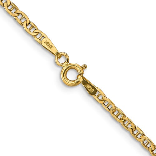 14K Yellow Gold 2.40mm Anchor Bracelet Anklet Choker Necklace Pendant Chain