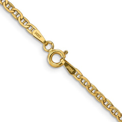 14k yellow gold 2.40mm anchor bracelet anklet choker necklace pendant chain