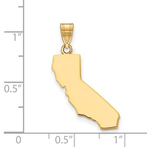 14K Gold or Sterling Silver California CA State Pendant Charm Personalized Monogram