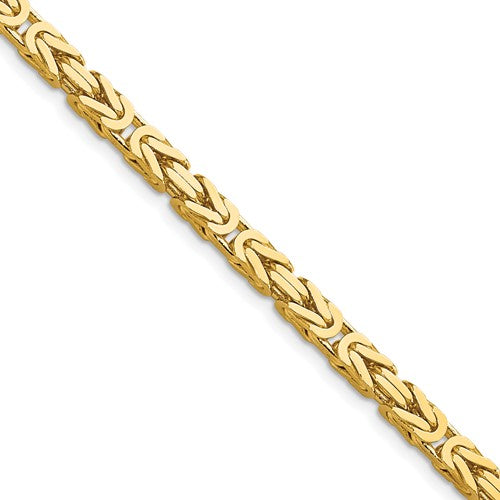 14k solid yellow gold 4mm byzantine bracelet anklet necklace choker pendant chain