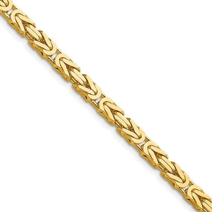 14k solid yellow gold 4mm byzantine bracelet anklet necklace choker pendant chain