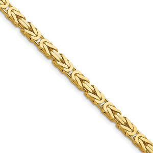 14K Solid Yellow Gold 4mm Byzantine Bracelet Anklet Necklace Choker Pendant Chain