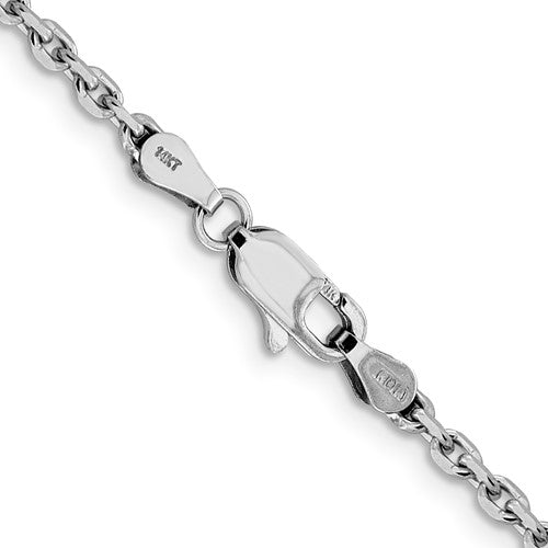 14k white gold 2.5mm diamond cut cable bracelet anklet necklace choker pendant chain