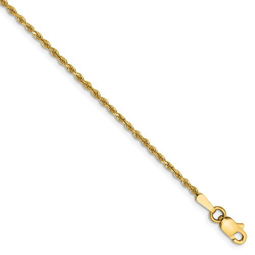 14k yellow gold 1.50mm diamond cut rope bracelet anklet choker necklace pendant chain
