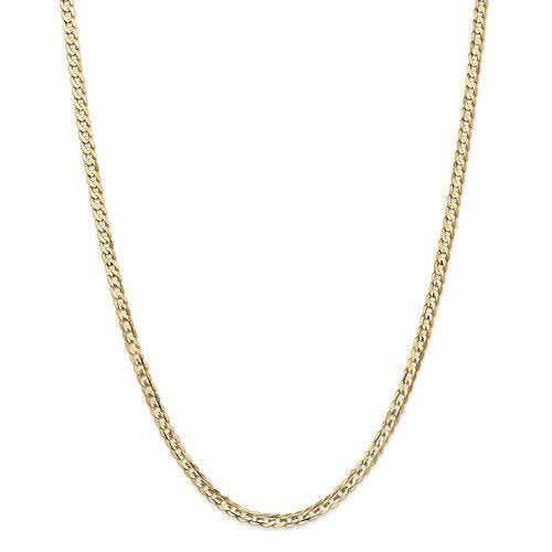14k yellow gold 3.8mm open concave curb bracelet anklet choker necklace pendant chain