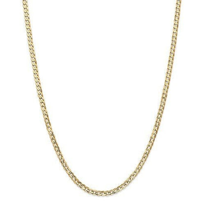 14k yellow gold 3.8mm open concave curb bracelet anklet choker necklace pendant chain