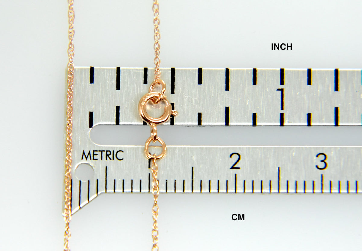 14k rose gold 0.50mm thin cable rope choker necklace pendant chain