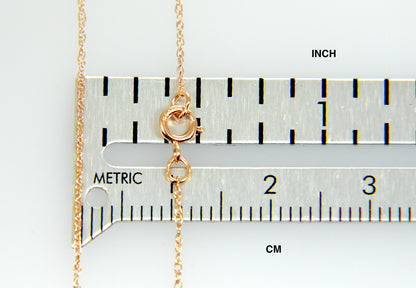 14k rose gold 0.50mm thin cable rope choker necklace pendant chain