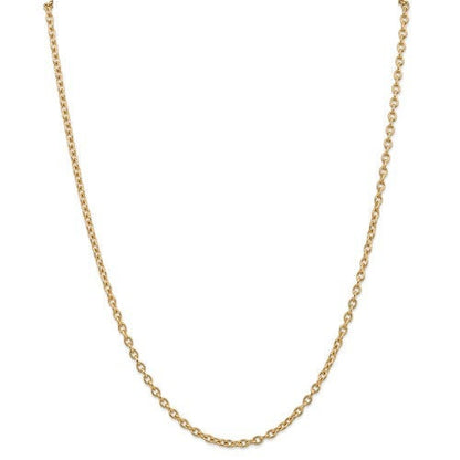 14k yellow gold 3.2mm round open link cable bracelet anklet choker necklace pendant chain