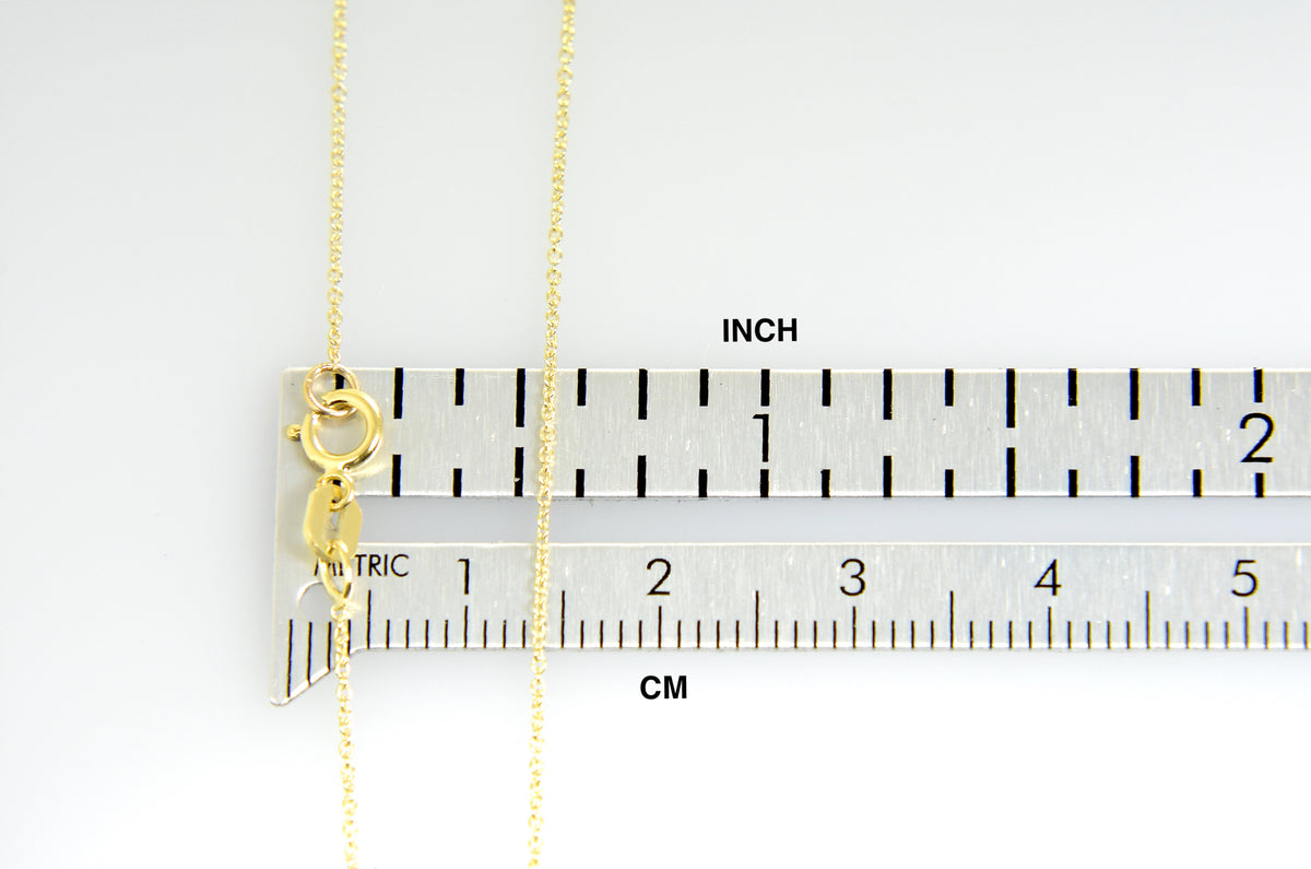 14k yellow gold 0.75mm polished cable bracelet anklet choker necklace pendant chain
