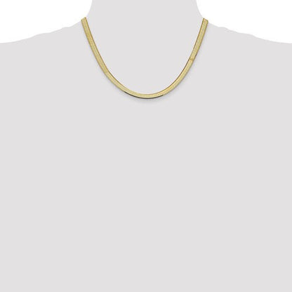 10k yellow gold 5.5mm silky herringbone bracelet anklet choker necklace pendant chain