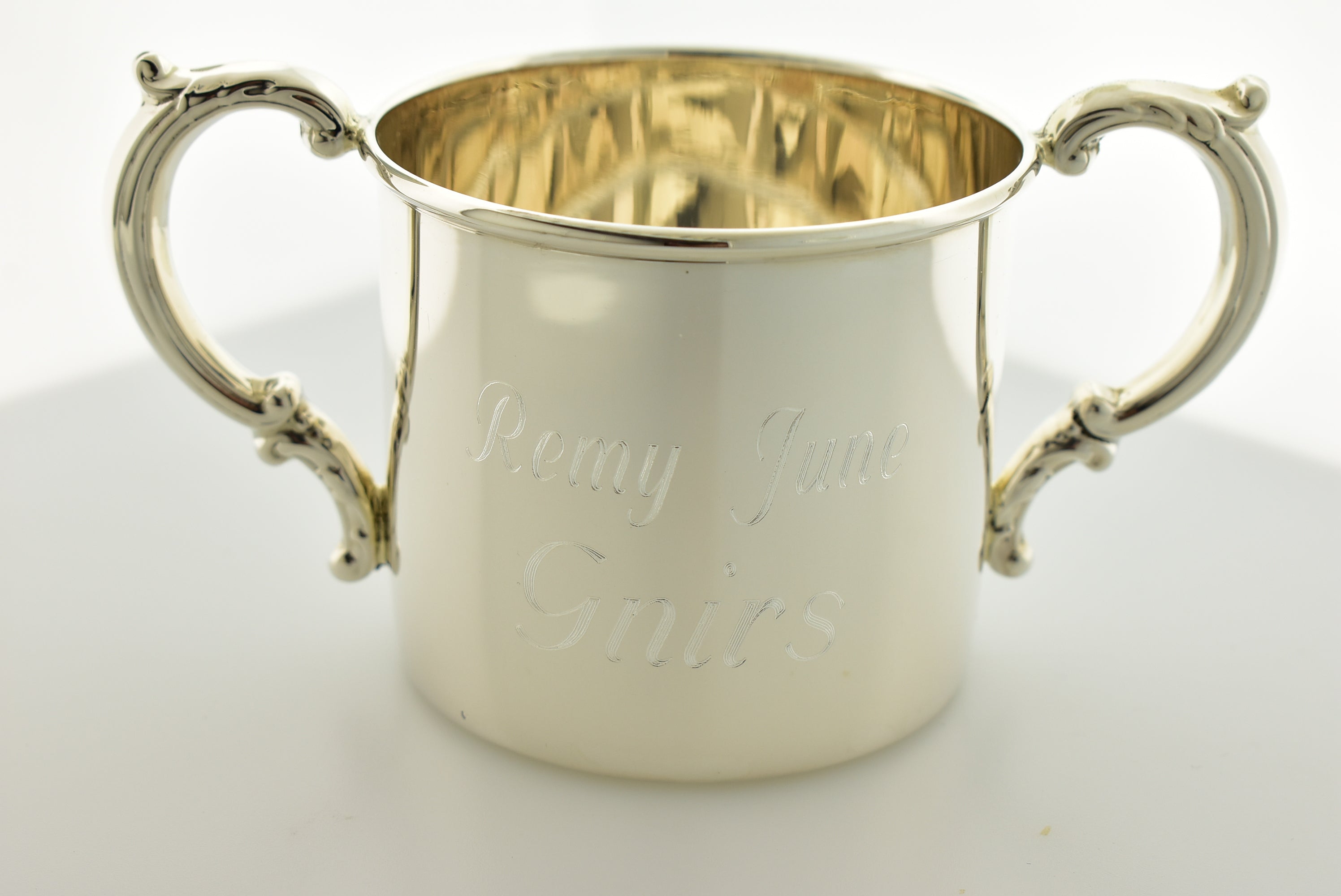 Sterling Silver Baby or Child Cup Double Handle Heirloom Gift Custom Engraved Personalized Engraving Monogram