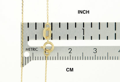 14k yellow gold 0.6mm diamond cut cable layering bracelet anklet choker necklace pendant chain
