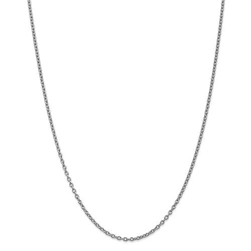 14k white gold 2.4mm cable bracelet anklet choker necklace pendant chain